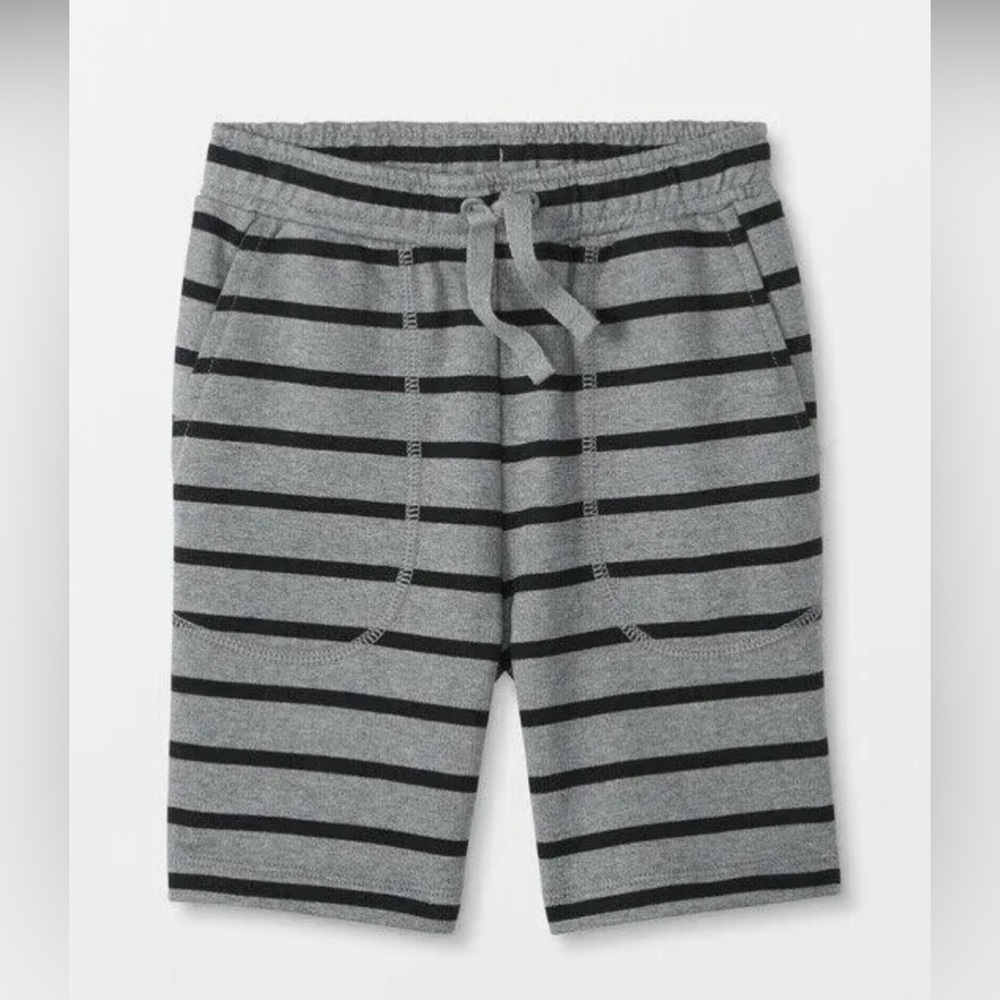 Hanna Andersson Dark Heather Grey Striped French Terry Shorts 3t